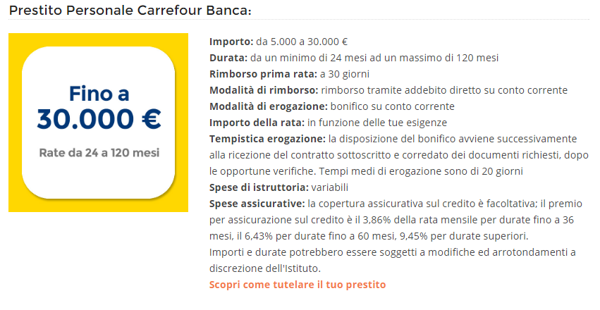 carrefour banca prestiti personali