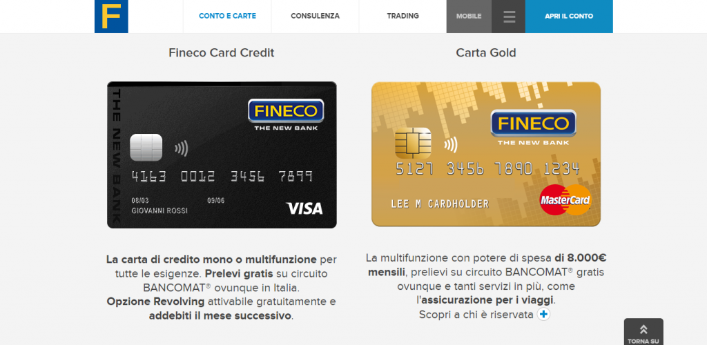 finecobank carte