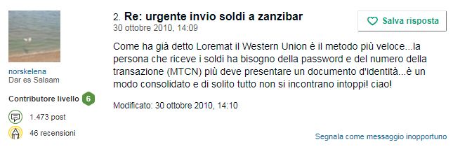 wester union opinioni