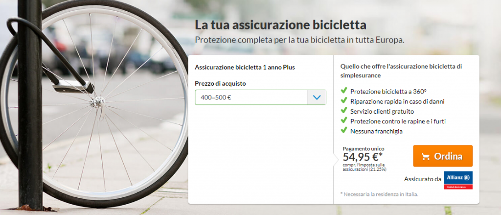 simplesurance bicicletta