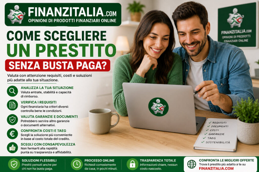 Come scegliere un prestito senza busta paga