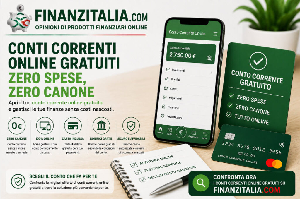 Conti correnti online gratuiti e zero spese