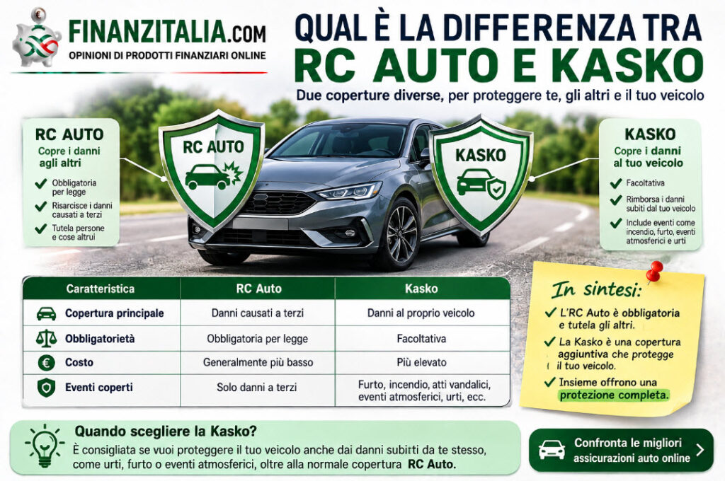 Qual è la differenza tra RC Auto e Kasko
