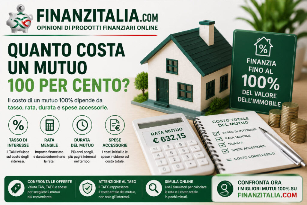 Quanto costa un mutuo 100 per cento