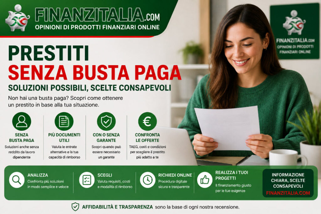 Prestiti senza busta paga